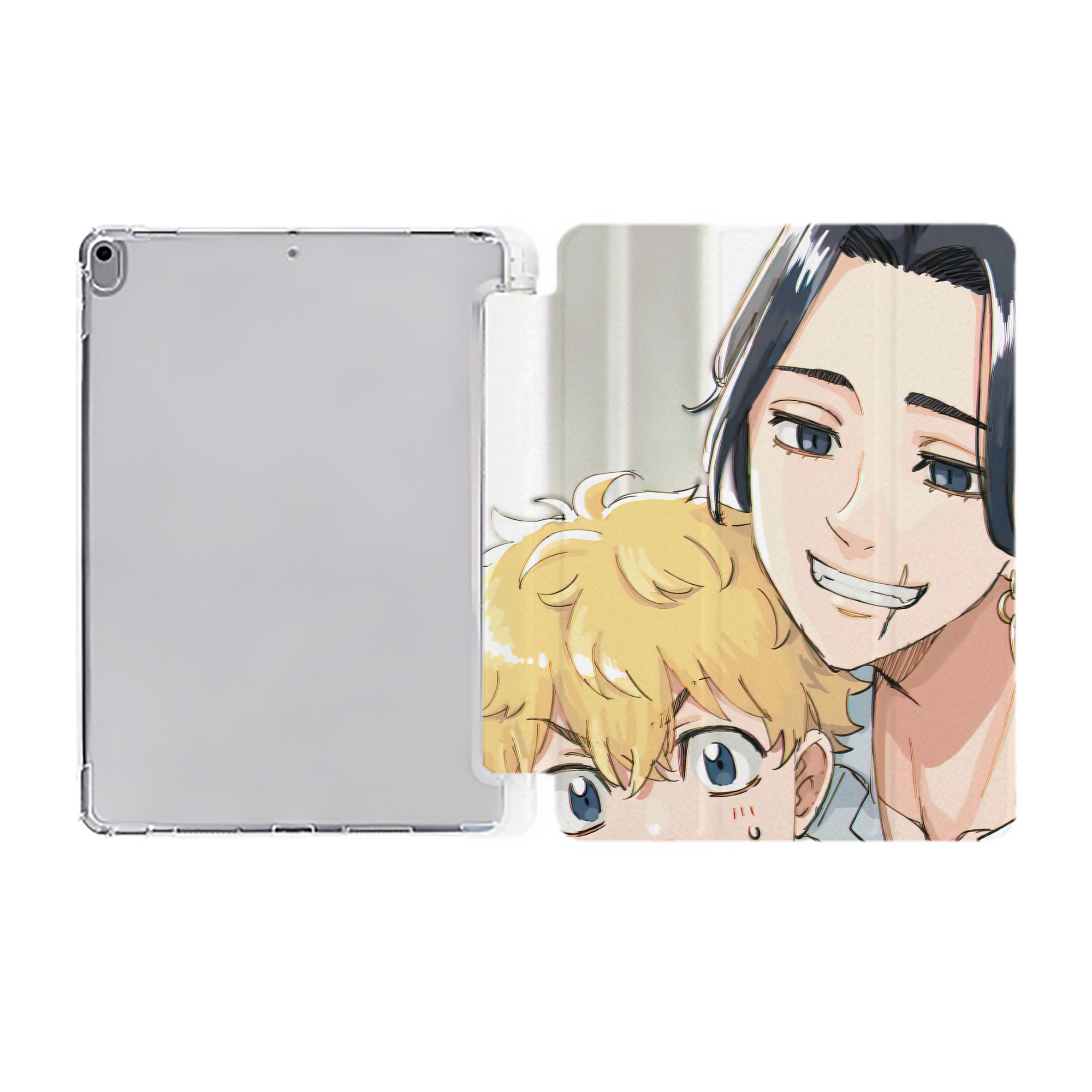 （画像用） 東京リベンジャーズ Tokyo Revengers IPad ケース ペン収納付き 三つ折りスタンド PUレザー×シリコン 対応機種9.5/10.5/10.9インチ